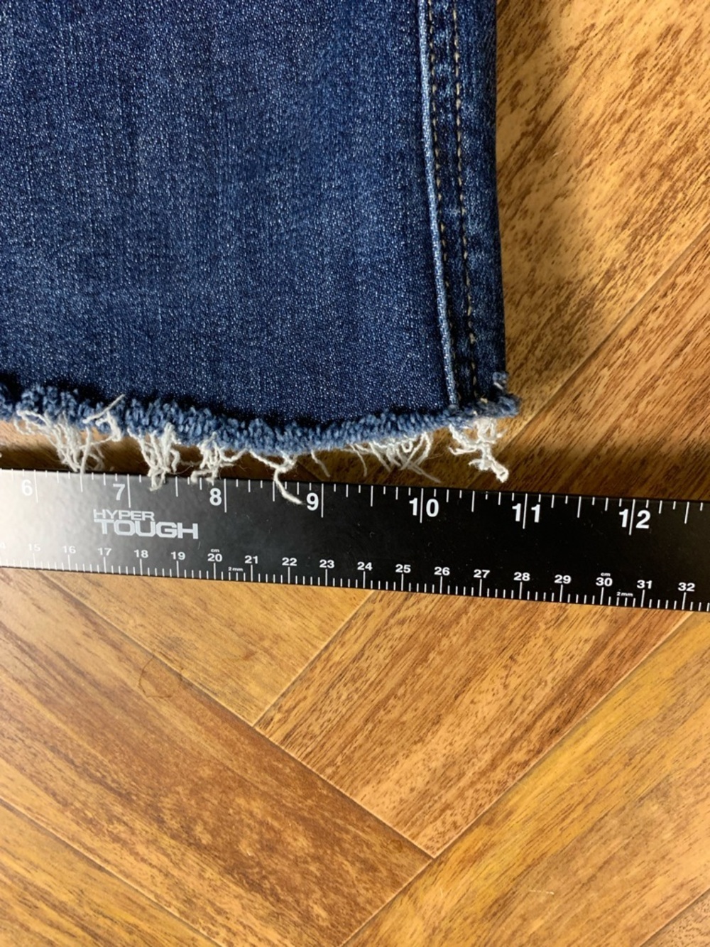 Judy Blue Flare Jeans 16W Dark Wash Distressed Raw Hem Stretch Denim Womens - Picture 14 of 14